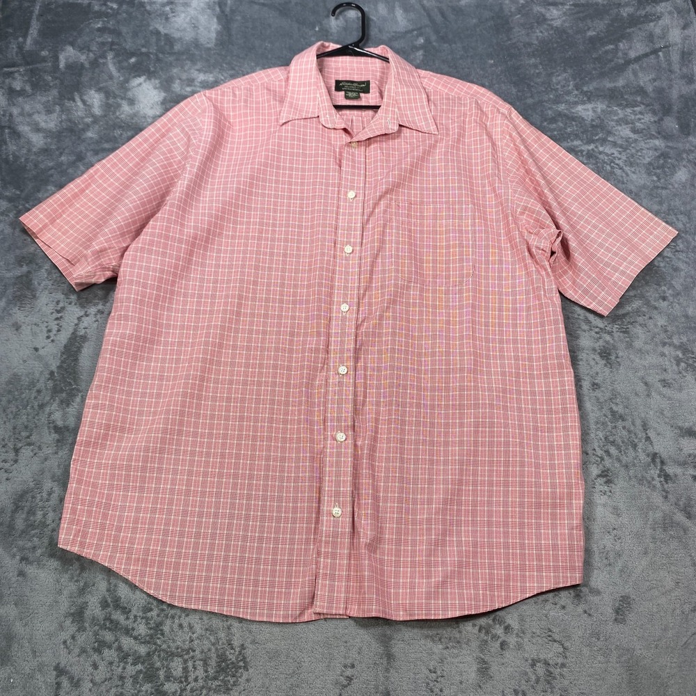 Vintage Eddie Bauer Shirt Mens XLT Big & Tall Plaid Wrinkle Free Relaxed Fit